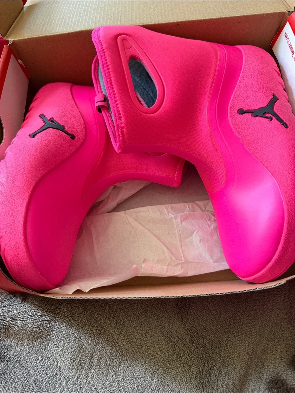 Jordan Bright Pink Slip-On Foamposite Style Boots
